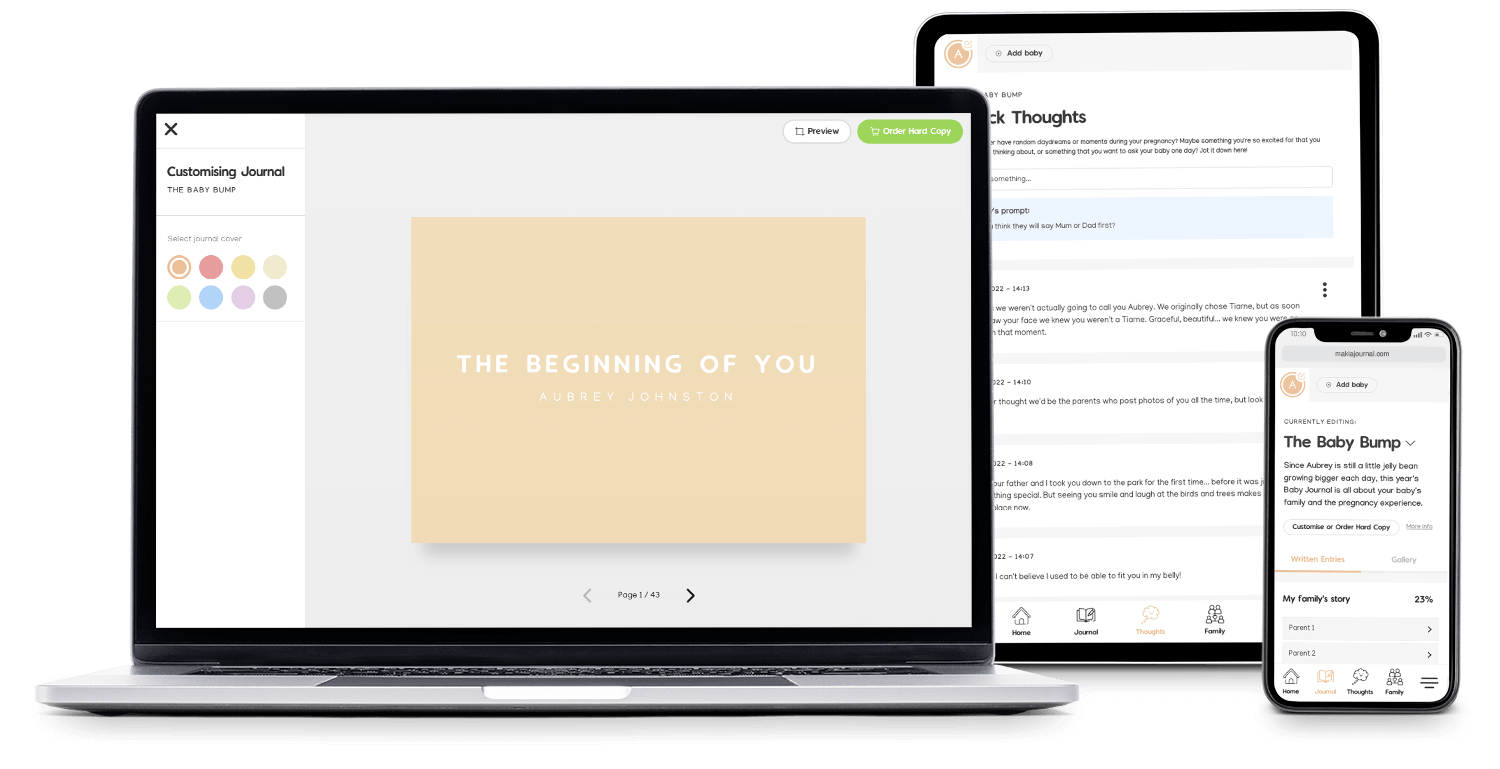 Our Premium Pregnancy, Earthside & First Year Journals Makia The Baby